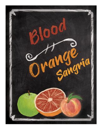 BLOOD ORANGE SANGRIA WINE BOTTLE LABELS Pack of 30 HALF FRUIT DESIGN Self-Adhesive and Easy to Peel Off LDC 4190