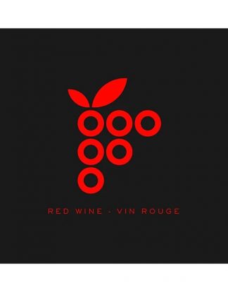 RED WINE Bottle Labels Pack of 30 'Modern Grapes' Red Grapes Black Background Design Self-Adhesive Easy Peel