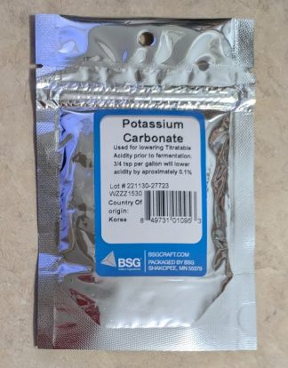 2oz BSG POTASSIUM CARBONATE (K2CO3) for Grape Wines to Lower Tartaric Acid producing "Wine Diamonds"