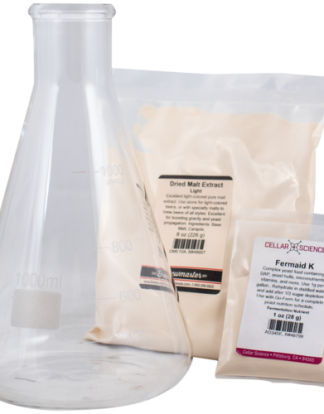YEAST STARTER KIT:  1000ml Erlenmeyer Flask 1oz Fermaid K 8oz DME and Instructions
