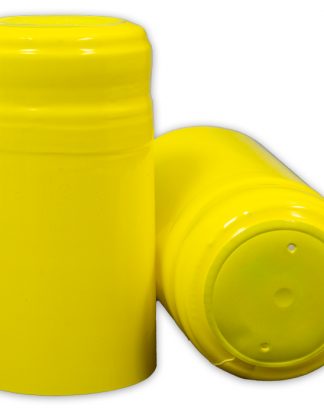 30 GLOSSY YELLOW SHRINK CAPS Bright Shiney finish Winery Quality PVC Heat Shrink Capsules