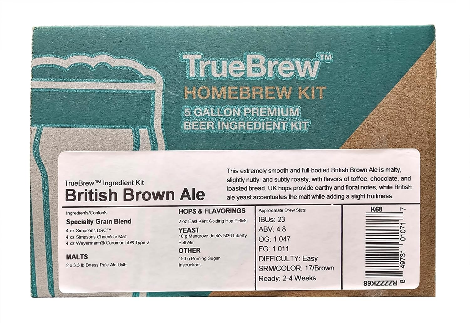 BRITISH BROWN ALE KIT K68 TrueBrew Beer Ingredient Kit - Image 8