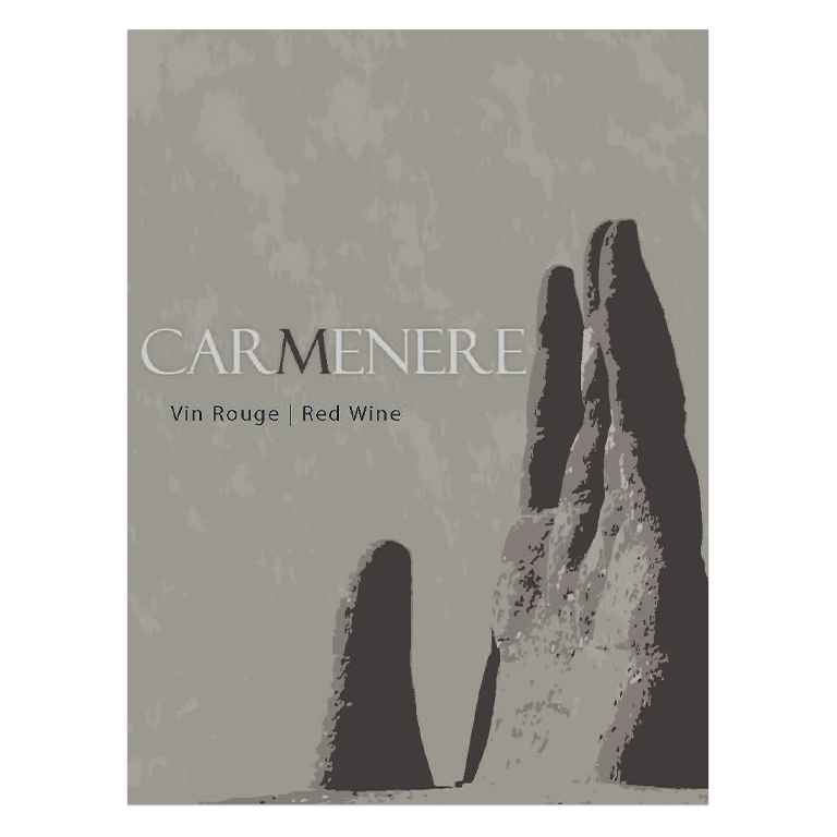 CARMENERE WINE Bottle Labels Pack of 30 Grey 'Hand Reaching' Expressionist Design Self-Adhesive Easy Peel