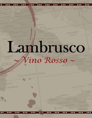 LAMBRUSCO WINE Bottle Labels Pack of 30 Grey 'Map of Italy' Vintage Design Self-Adhesive Easy Peel