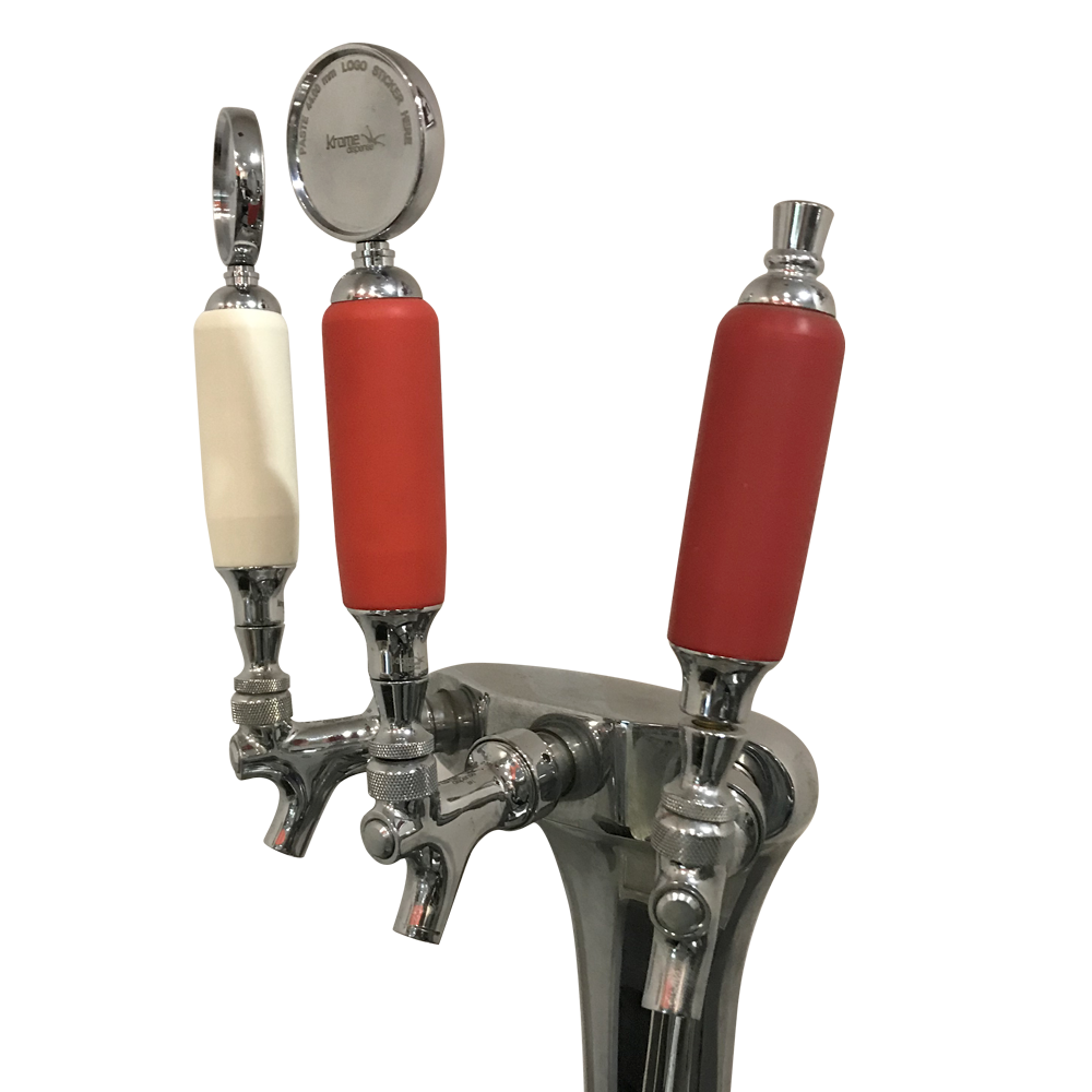 Both-Sides BADGED BLACK TAP HANDLE Cherry Red Heavy Duty with Logo Sticker Plate Beer Pull For Standard Size Faucets C371 - Image 2