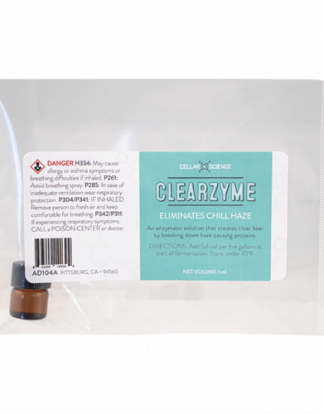 1ml Single Dose CLEARZYME CLAREX CHILL HAZE BEER CLARIFIER Enzymatic Fermentation Stage Solution to Fining Hazy Beer (Cellar Science repack of Brewer's Clarex)