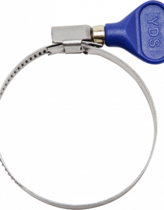 TUBING CLAMP 2-3/8" 40-60mm YDS EASY-TURN BLUE HANDLE Stainless Steel Butterfly Worm Hose Clamp EZTURN