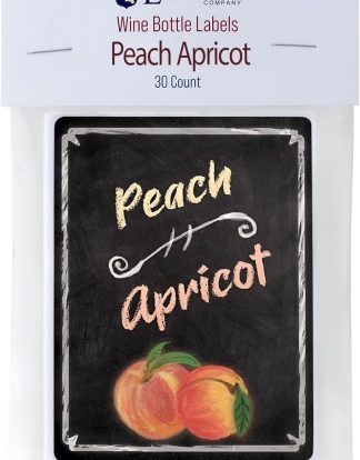 PEACH APRICOT WINE Bottle Labels Pack of 30 Black 'Chalkboard Menu' Design Self-Adhesive Easy Peel
