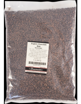 5LB Rich Darkness CHOCOLATE MALT Bairds Drum Roasted British 450-550L Malt - 5 Pounds Uncrushed Grain GR600E
