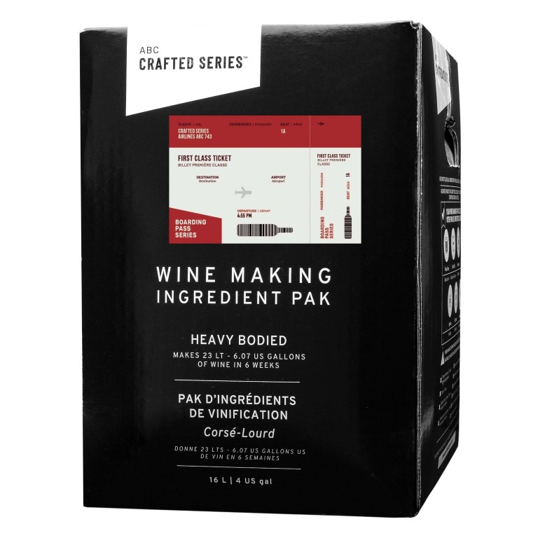 Red Wine Kit FRENCH BORDEAUX Boarding Pass Trio Blend Winemaking Ingredient Kit (16L Makes 6 Gal) ABC Crafted Series
