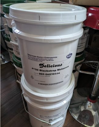 Bulk BLACKSTRAP MOLASSAS 59LB Bucket of "Delicious" Brand #150 Grade Unsulfered Sorghum (Special Order, $15 off In-Store)