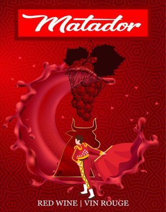 MATADOR Red Wine Bottle Labels Perfect for Spanish Blends Pack of 30 Die Cut Full Color Self-Adhesive Easy Peel Labels from HJL Designs LTD