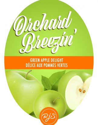 GREEN APPLE DELIGHT WINE Bottle Labels Pack of 30 Orchard Breezin Oval Die Cut Full Color Self-Adhesive Easy Peel Labels from HJL Designs LTD