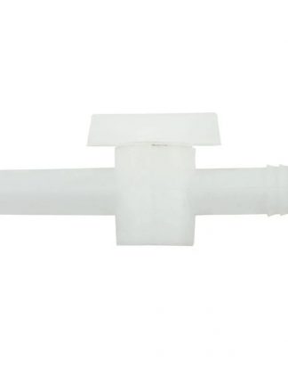 Ferrari INLINE BALL VALVE For Racking Cane and Bottle Fillers White Plastic with 1/2 Barbs to Fit 7/16 or 1/2" Poly Tubing
