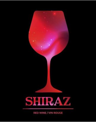 SHIRAZ Wine Bottle Labels Pack of 30 'DISCO RED GLASS' Design Self-Adhesive Easy Peel
