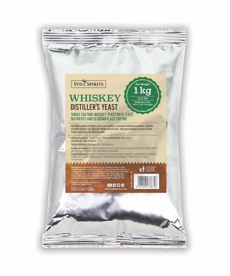 1 Kilo FINE WHISKEY YEAST with Glucoamylase Nutrients and Trace Minerals from Still Spirits - Treats 92 Gallons of Wash Perfect for American Whisky in Pot Stills - Image 2