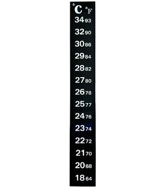 Adhesive LCD STRIP THERMOMETER Higher Range 64-93°F Vertical Stick-On for Fermenters