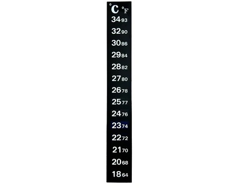 Adhesive LCD STRIP THERMOMETER Higher Range 64-93°F Vertical Stick-On for Fermenters