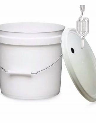2 Gallon PRIMARY FERMENTING KIT With Bucket Drilled Grommeted Lid and "3 Piece" Style Airlock