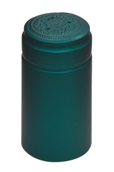 100 TURQUOISE (Dark Teal) SHRINK CAPS Matte Metallic Finish Winery Quality PVC Heat Shrink Capsules