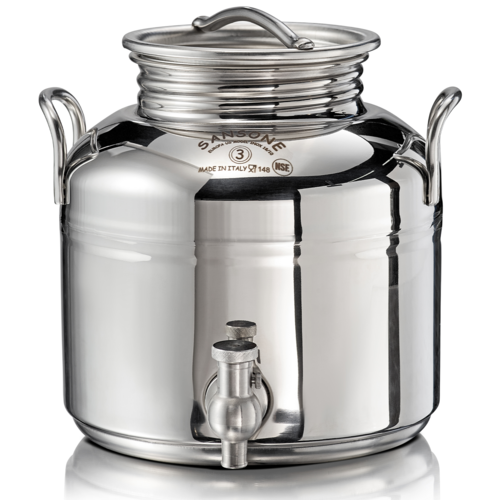 Sansone Stainless Fusti Tank - 3L PREMIUM WATER VERSION (.79 gal) for Oil Water Wine Cocktails Fermentation or Storage WE812 Includes Spigot and Stand - Image 5