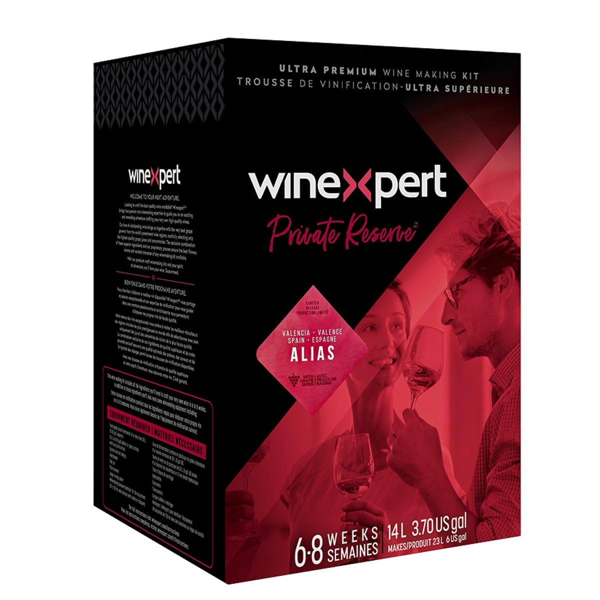 Private Reserve ALIAS BLEND Valencia Monastrell (Mourvedre) Cabernet and Tempranillo Ultra Premium 14L Wine Ingredient Kit from Winexpert - Makes 6 Gallons of Dry Red Wine LDC 3112
