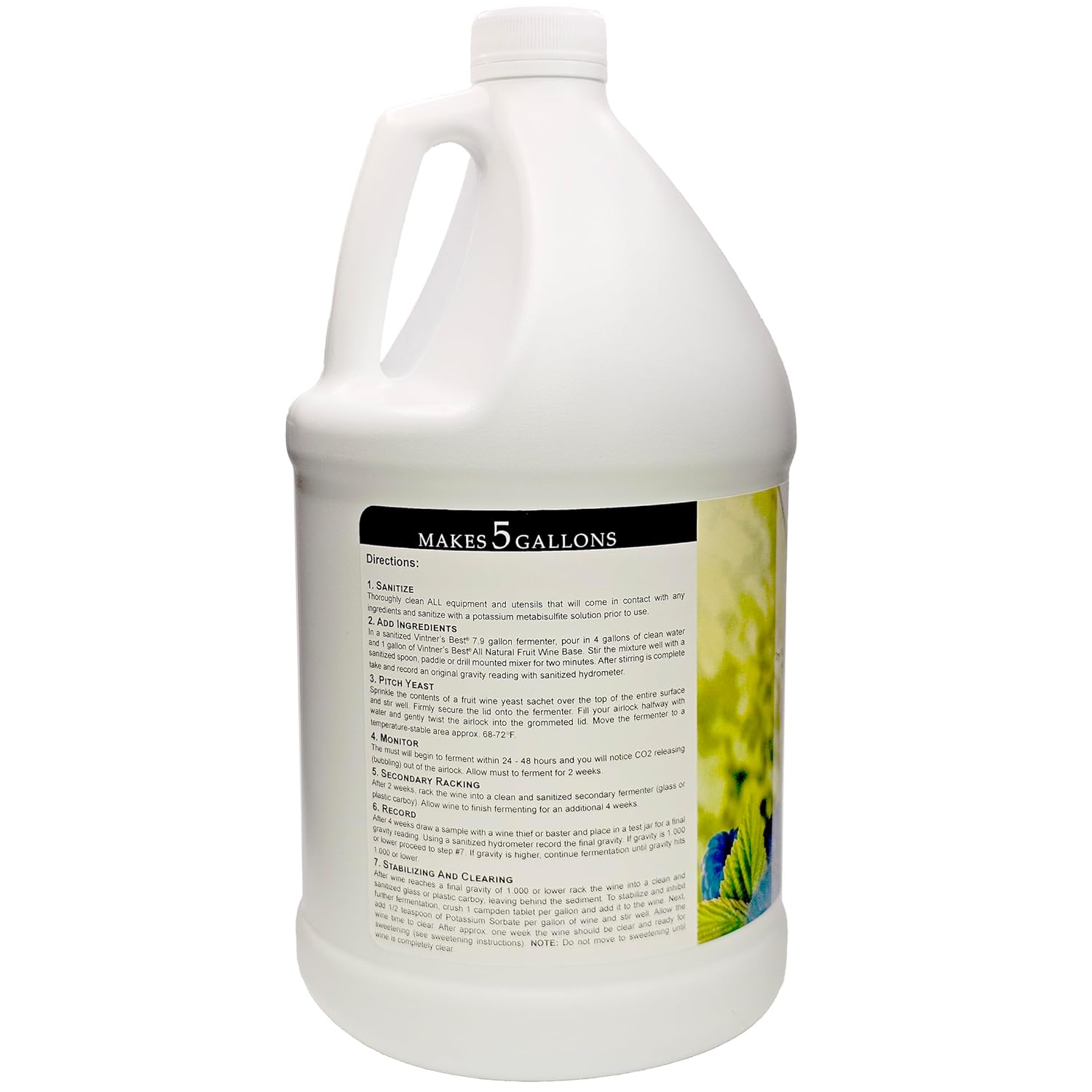 BLUE RASPBERRY WINE BASE Vintner's Best 128oz Fruit Wine Base - Makes 5 Gallons - Image 4
