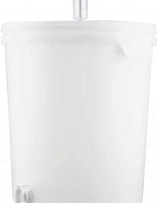 NEW STYLE 7.9 Gallon (30L) DRILLED Primary Fermenting Bucket KIT with Easy-On and Easy-Off off Drilled Lid, Airlock Spigot and Grommet