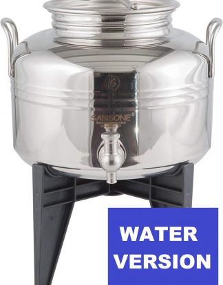 WATER VERSION Sansone Stainless Fusti Tank - 5L (5.2 gal) for Fermentation or Storage WE802 Includes Spigot and Stand