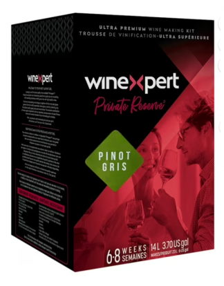THE GREY MONK PINOT GRIS Private Reserve LODI California Ultra Premium 14L White Wine Ingredient Kit from Winexpert - Makes 6 Gallons of Dry Red Wine LDC 3104
