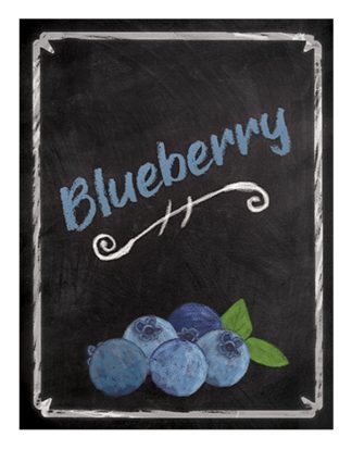 BLUEBERRY WINE Bottle Labels Pack of 30 Black 'Chalkboard Menu' Design Self-Adhesive Easy Peel
