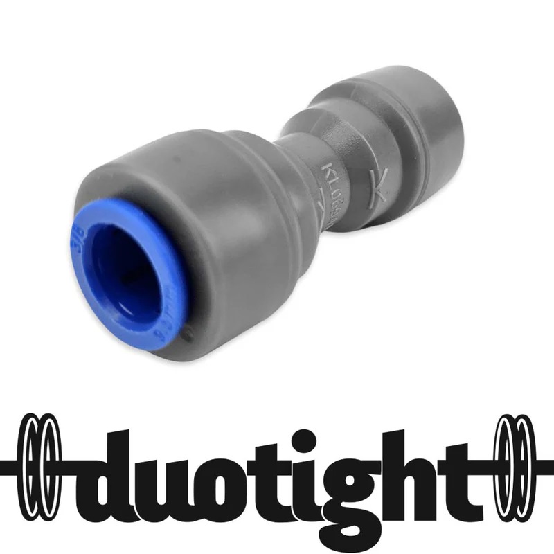 DUOTIGHT REDUCER 9.5mm TO 8mm x 1/4" Male Thread Push To Connect Acetal Plastic John Guest type Push-In Draft Fitting DUO105