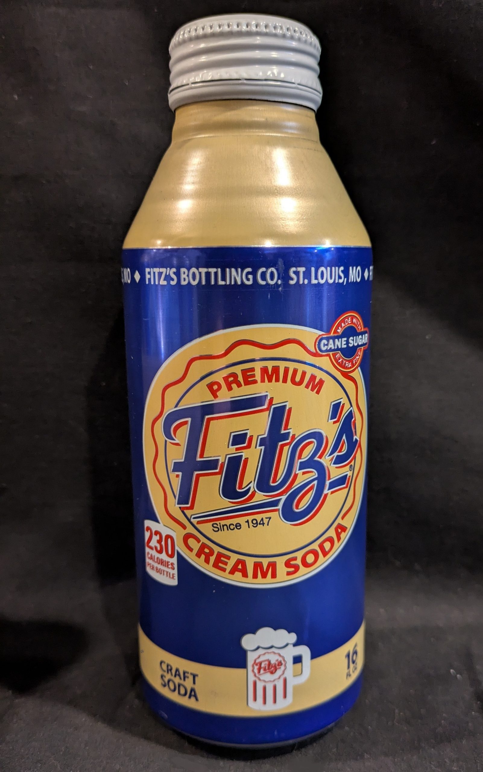 12PK Fitz's Premium Cream Soda St Louis Craft Soda 16oz Aluminum Bottles (Full Case) - Image 5