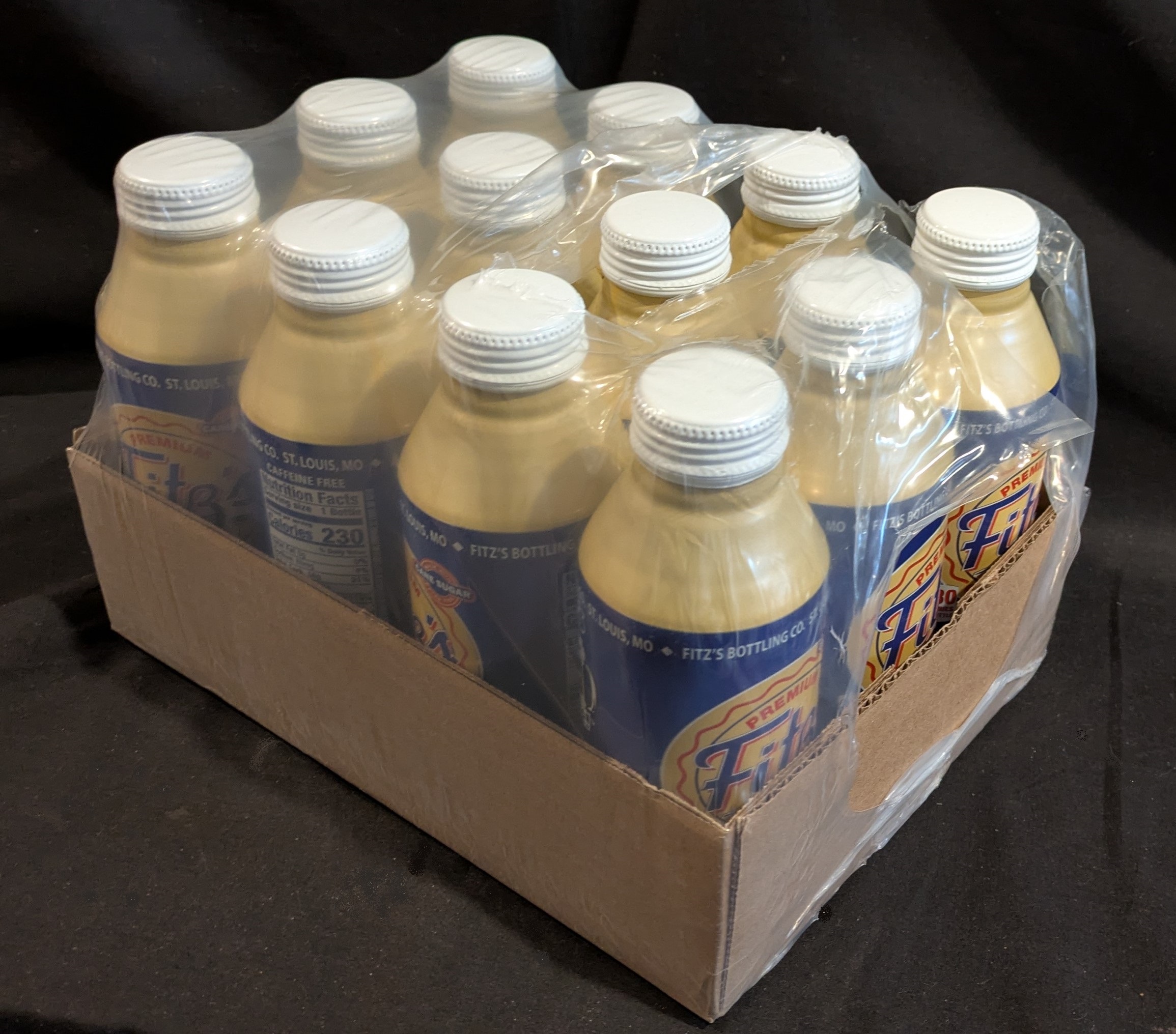 12PK Fitz's Premium Cream Soda St Louis Craft Soda 16oz Aluminum Bottles (Full Case)
