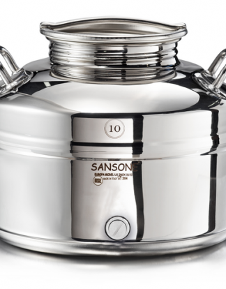 WATER VERSION La Nuova Sansone Stainless Fusti Tank - 10L (2.6 Gal) for Fermentation or Storage Includes Spigot