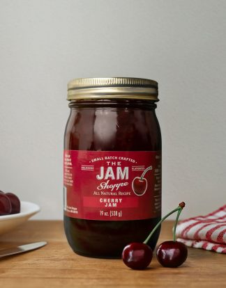 CHERRY JAM Small Batch Crafted 18oz in Reusable Pint Mason Jar from The Jam Shoppe