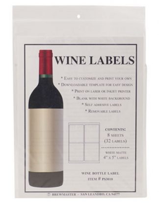 WINE LABELS 4"x5" 4-UP SELF LICKING LABEL PAPER For Printing your own adhesive sticking product labels:  Honey Beer Wine Moonshine Jelly Syrup Shrub or Kombucha