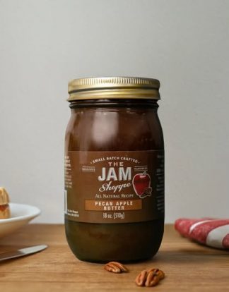 PECAN APPLE BUTTER Small Batch Crafted 18oz in Reusable Pint Mason Jar from The Jam Shoppe