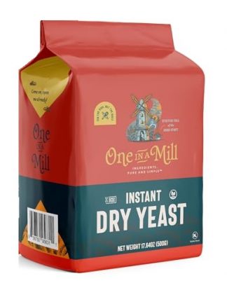 500g BRICK One in a Mill Instant Dry Yeast [IMPROVED] Fast Acting Self Rising Yeast for Baking Bread Cake Pizza Dough Crust