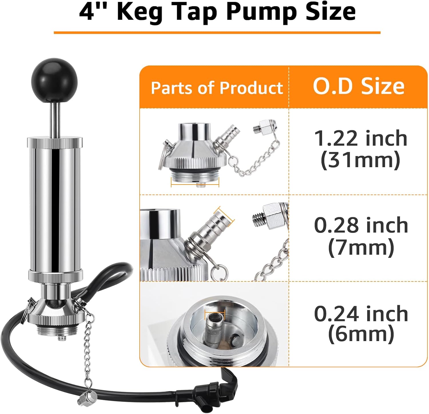 THREADED PICNIC KEG TAP For Mini Keg with Threaded Lid - Pump Pressurize and Dispense Soda Homebrew Coffee or Cider - Image 4