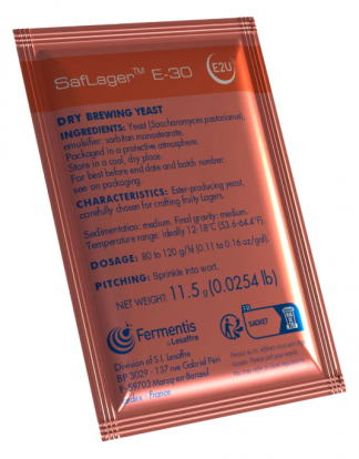 E-30 LAGER YEAST For Fruity Aromatic Lagers With Full Pheonolics Safale™ Dry Ale Yeast 11.5g Sachet (1 Pack)
